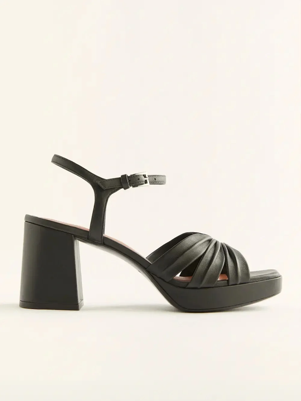 Reformation Maize Leather Block Heel Sandals